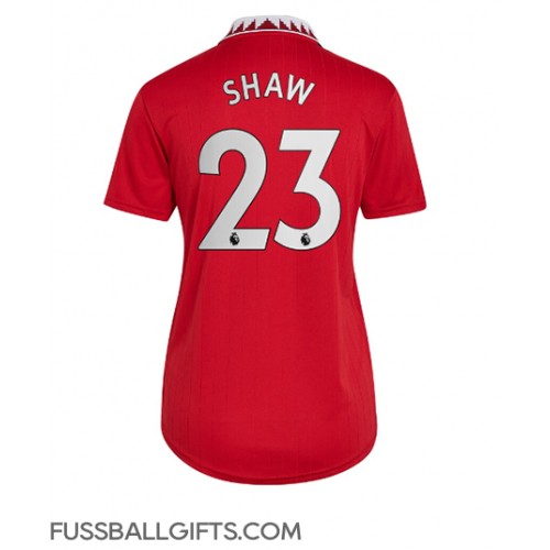 Manchester United Luke Shaw #23 Fußballbekleidung Heimtrikot Damen 2022-23 Kurzarm
